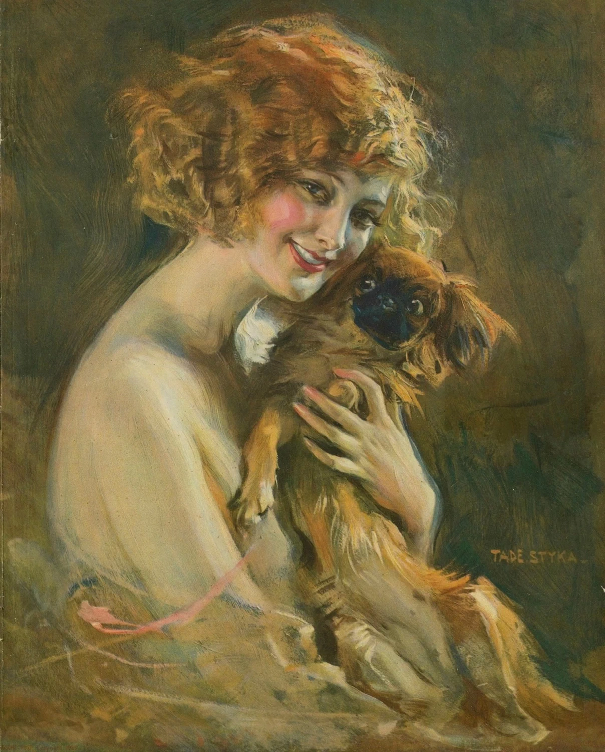 Ritratto di giovane donna con cane